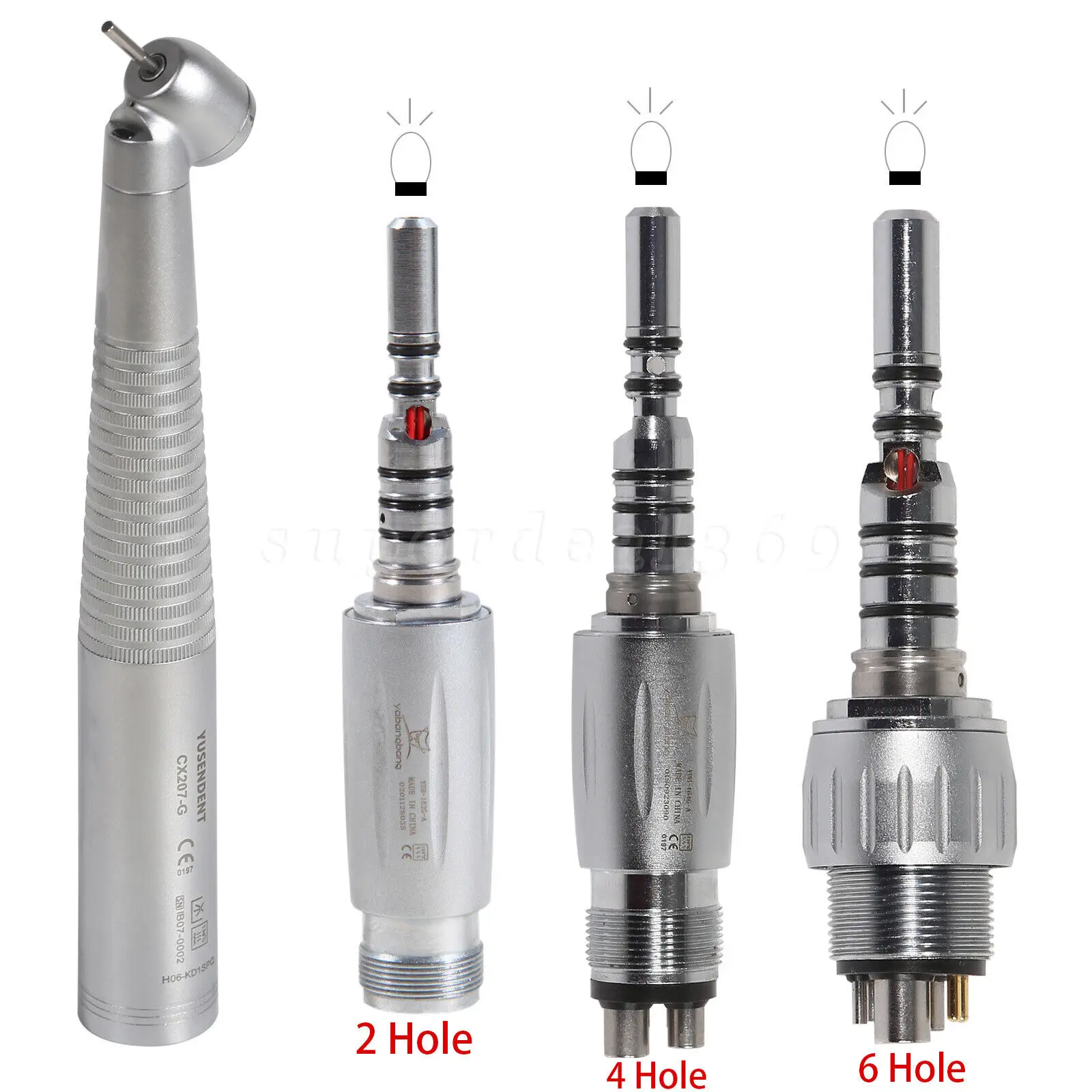 

COXO Dental 45 Degree Fiber Optic LED Turbine High Speed Handpiece fit Kavo Style Multiflex Quick Coupler 2/4/6 Hole