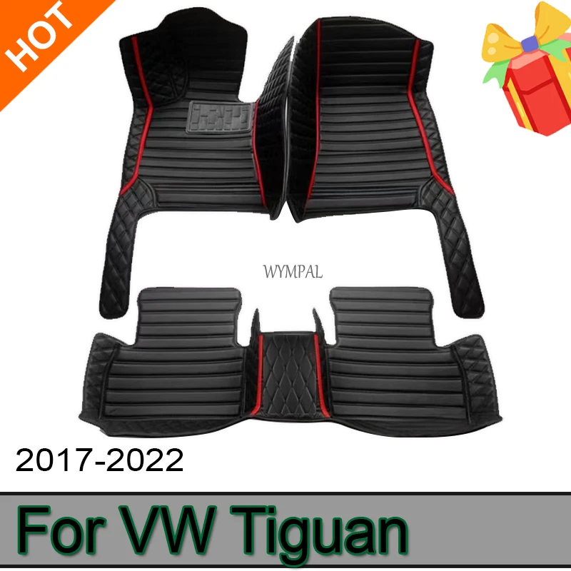 Car Mats Floor For VW Tiguan Allspace LWB 2017~2022 7seat Leather Not Computer Box Under The Driver Seat Car Accessories