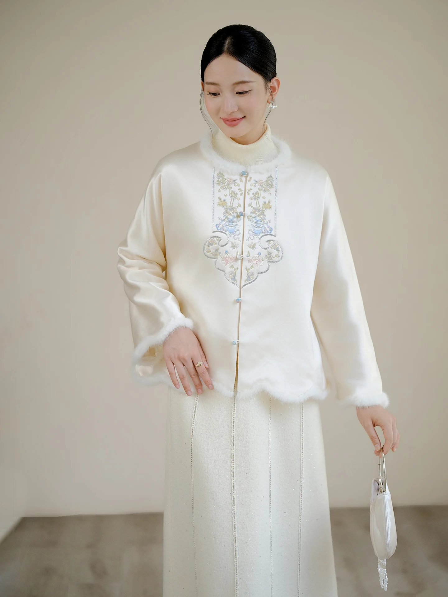 

Ele Acetate Cotton Jaet with Light Dyeing Tea Ceremony Art Young Faionable Chinese Sle Loose Fit Long Sve round ...