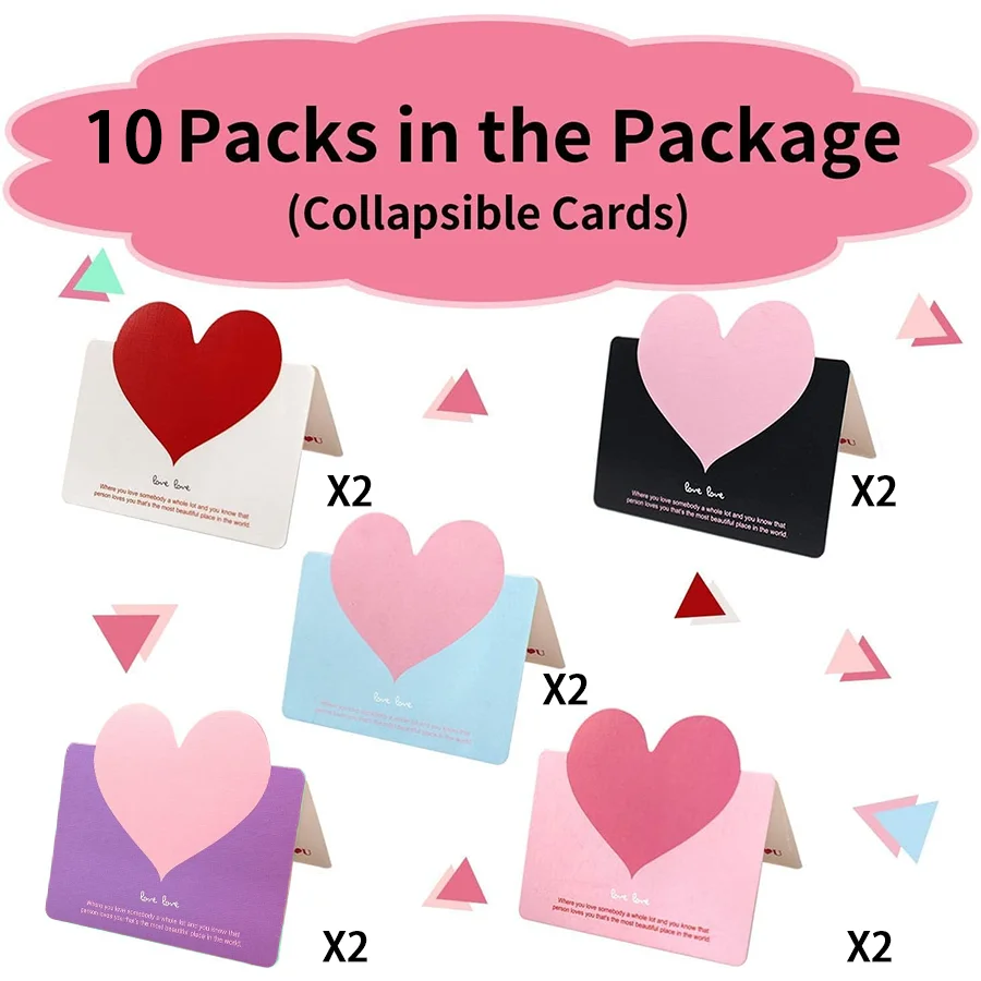 10-40PCS Gemengde Kleur LIEFDE Hartvorm Wenskaart Valentijnsdag Cadeau Trouwkaarten Kaart Romantische Bericht kaart