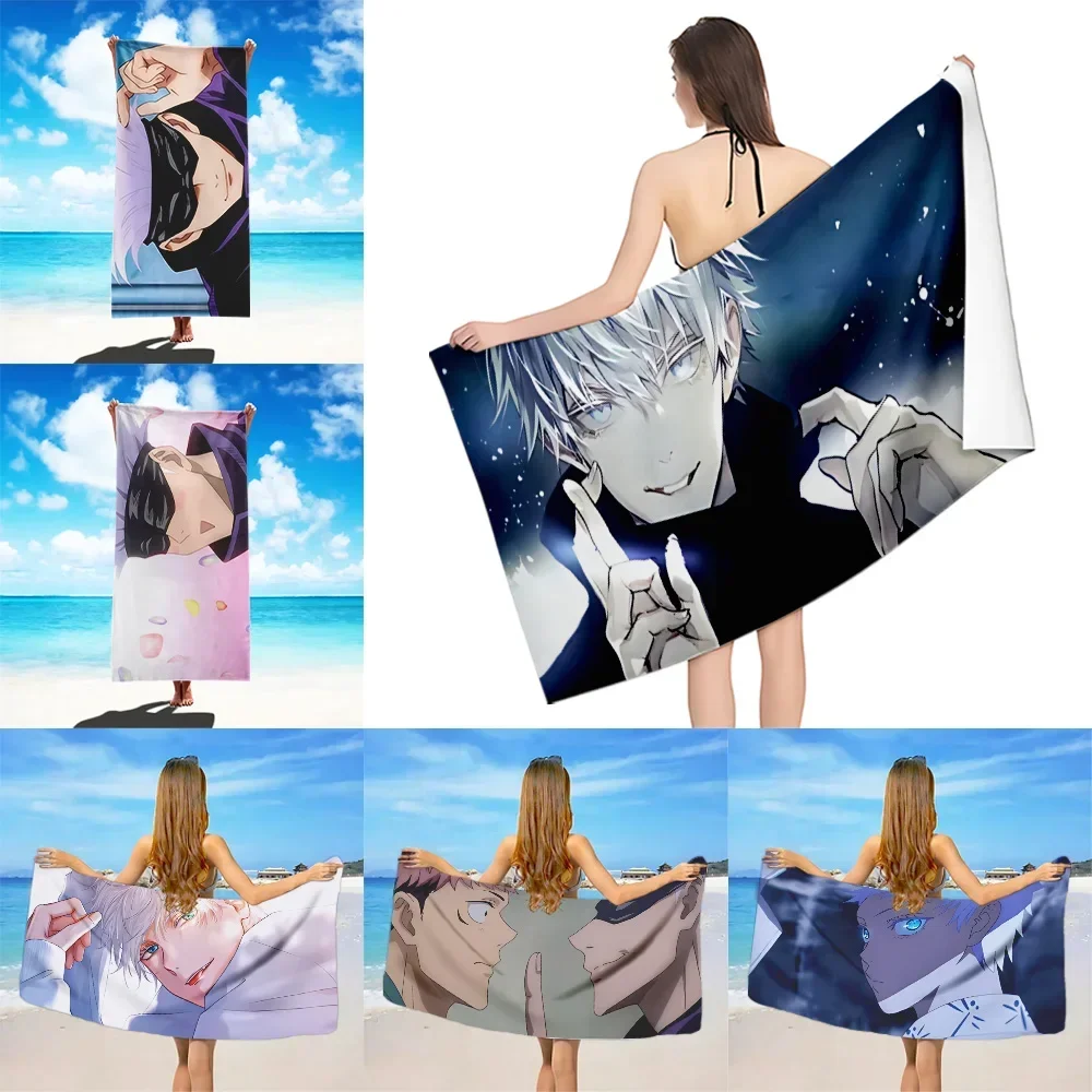 Jujutsu Kaisen Gojo Satoru Beach Towel Microfiber Sand Free Quick Dry Soft Sandproof Pool Towels Gift for Women Travel