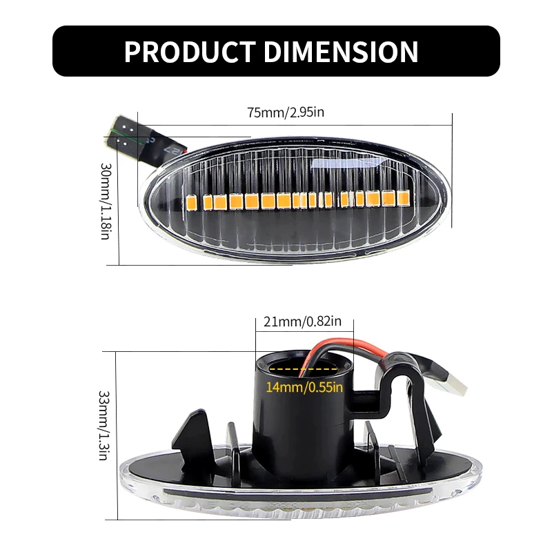 2Pcs For Nissan X-trail Qashqai J10 Cube Juke Leaf Micra Micra K13 Note E11 Car Side Marker Light Dynamic LED Turn Signal Lamp view 3