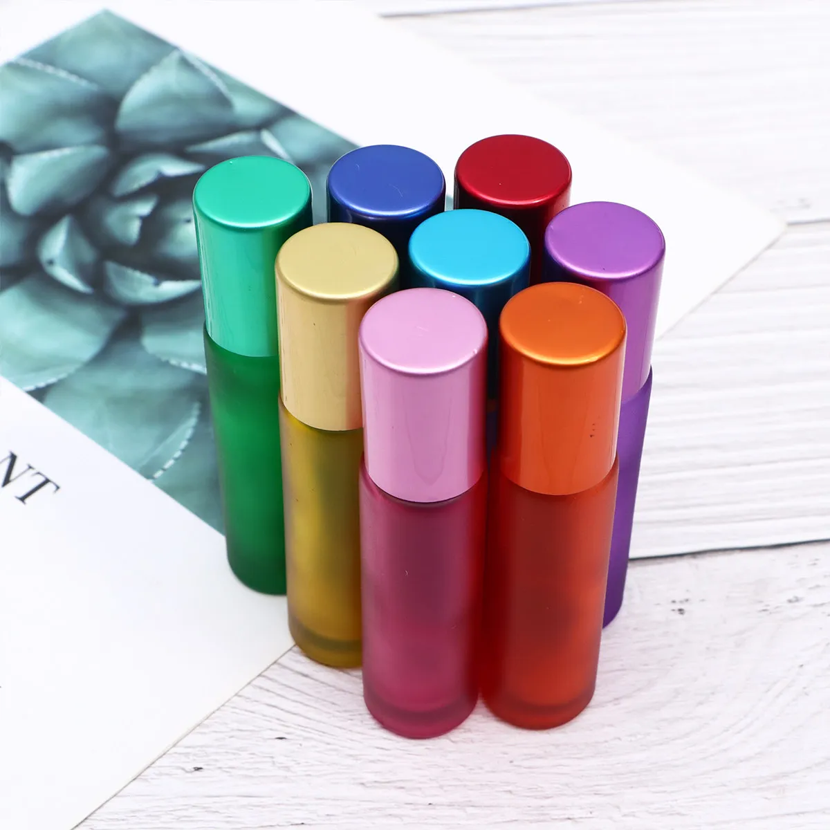 

8Pcs Transfer Bottles with Steel Beads Roll-on Design Leakproof Portable for Essential Oil Perfume Travel Mini Storage