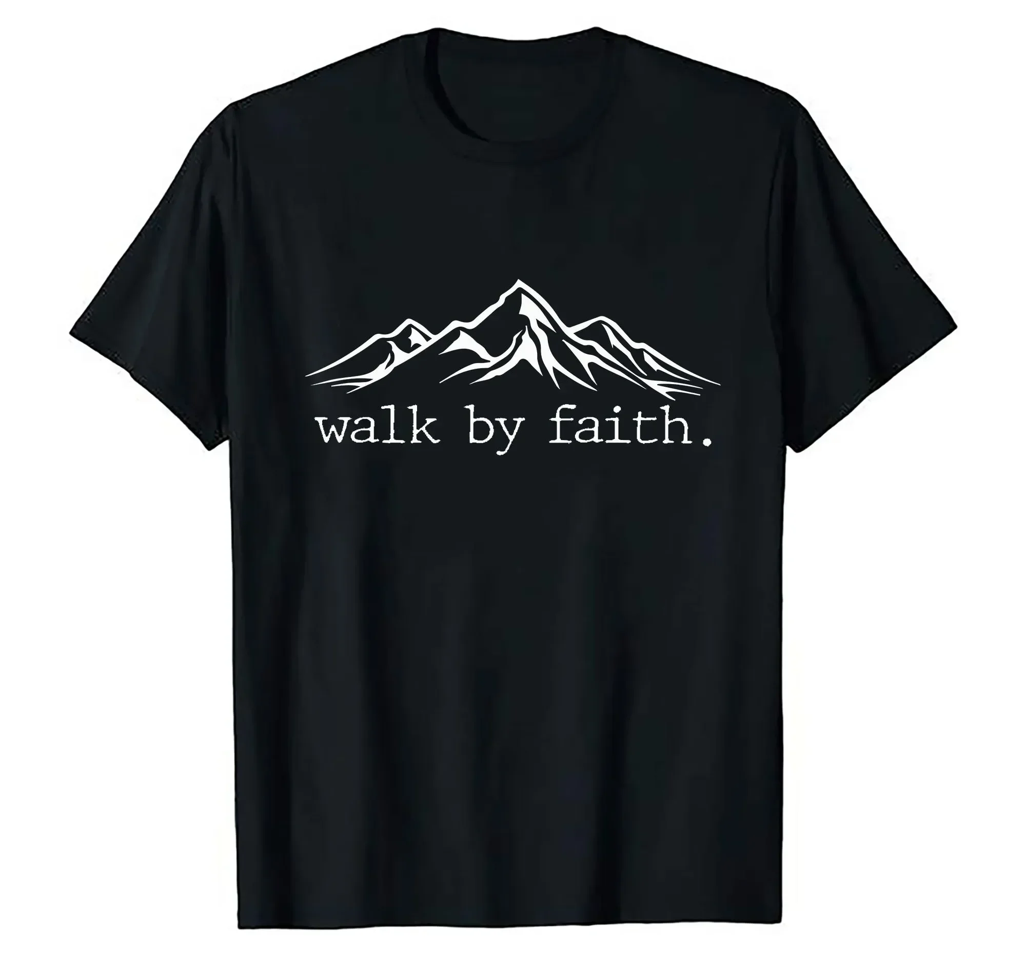 Marcher en espèrance, non par la vue, mais en Dieu - T-shirt religieux avec message biblique du Psaume - Taille S