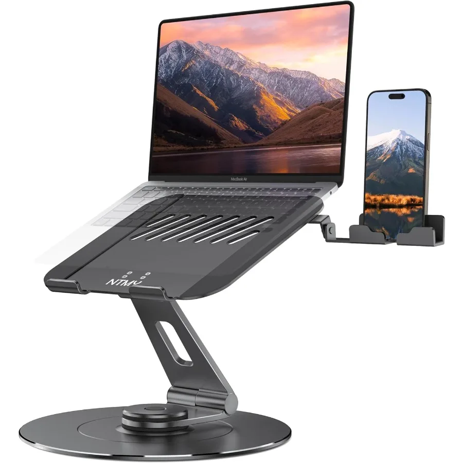 

Portable Laptop StandAdjustable Laptop Riser 360 Rotating Laptop Stand with Phone Holder Foldable Laptop Stand for Desk Ergonom