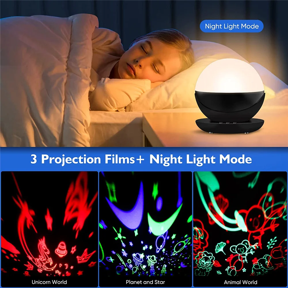Night Light for Kids Unicorn Room Decor for Girls LED Galaxy Projector Rotation Night Lamp Projector Sky Light Baby Boy Gift