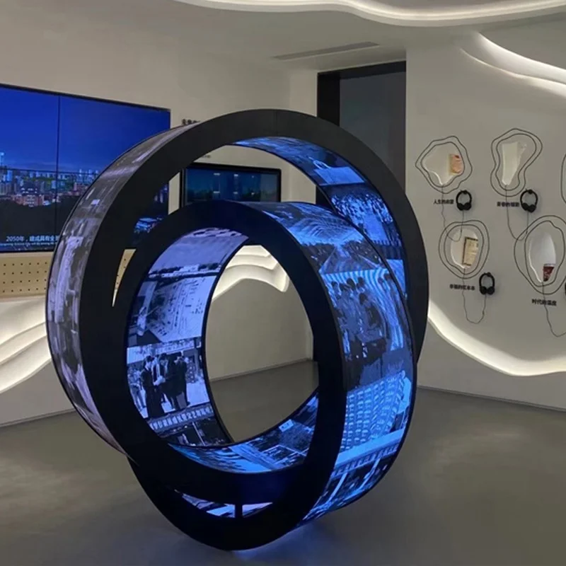 Ball Shape Led Display Soft Custom Pillar Led Irregular Indoor Led Video Commercial Building Wall Displays