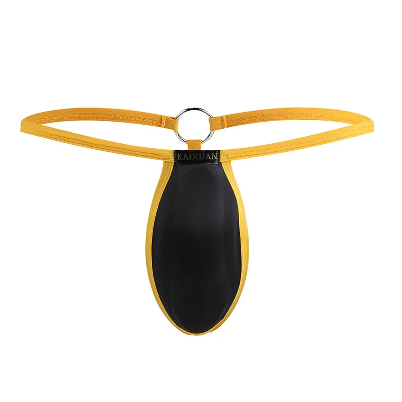 Cup sponge pad fun iron ring crotch protection thin belt hip panties thong men cw17056