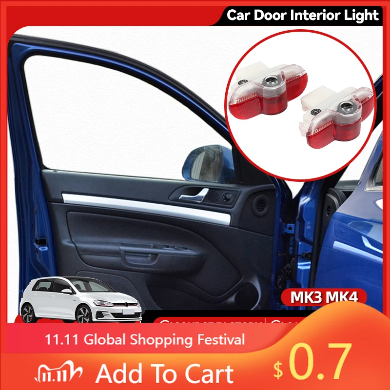 

For Volkswagen VW Interior Stickers LED Car Door Interior Lights Bulb Decorative Lamp Accessories For VW Caddy MK3 Beetle Bora S