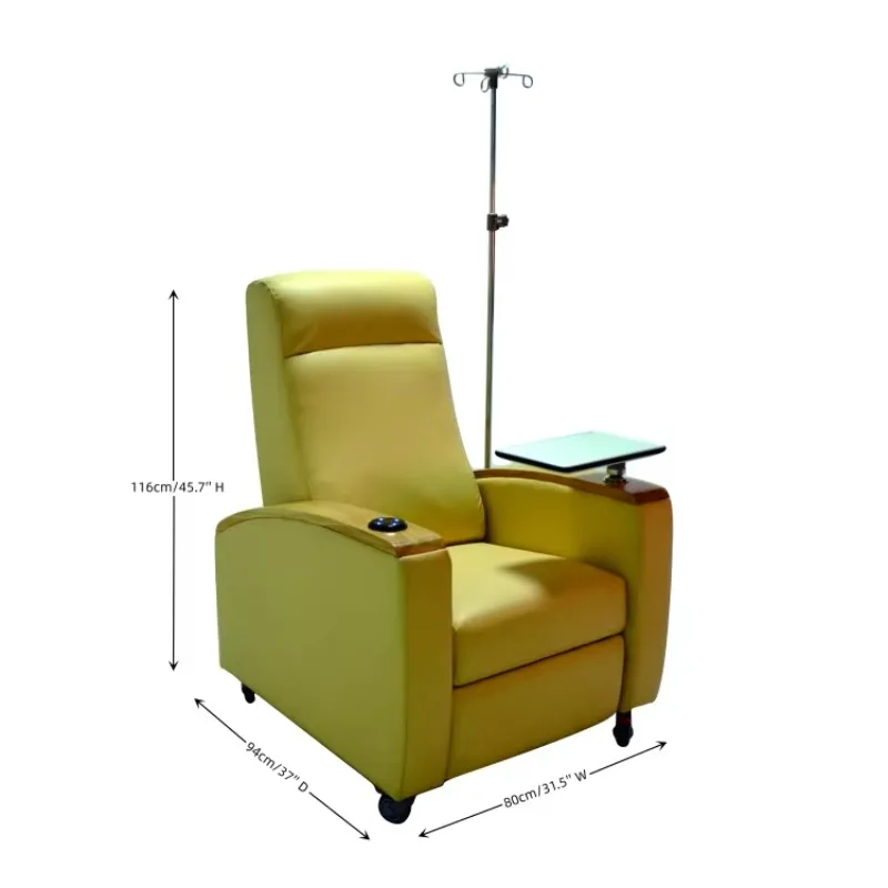 Adjustable electric infusion center hospital recliner single medical vinyl recliner for sale