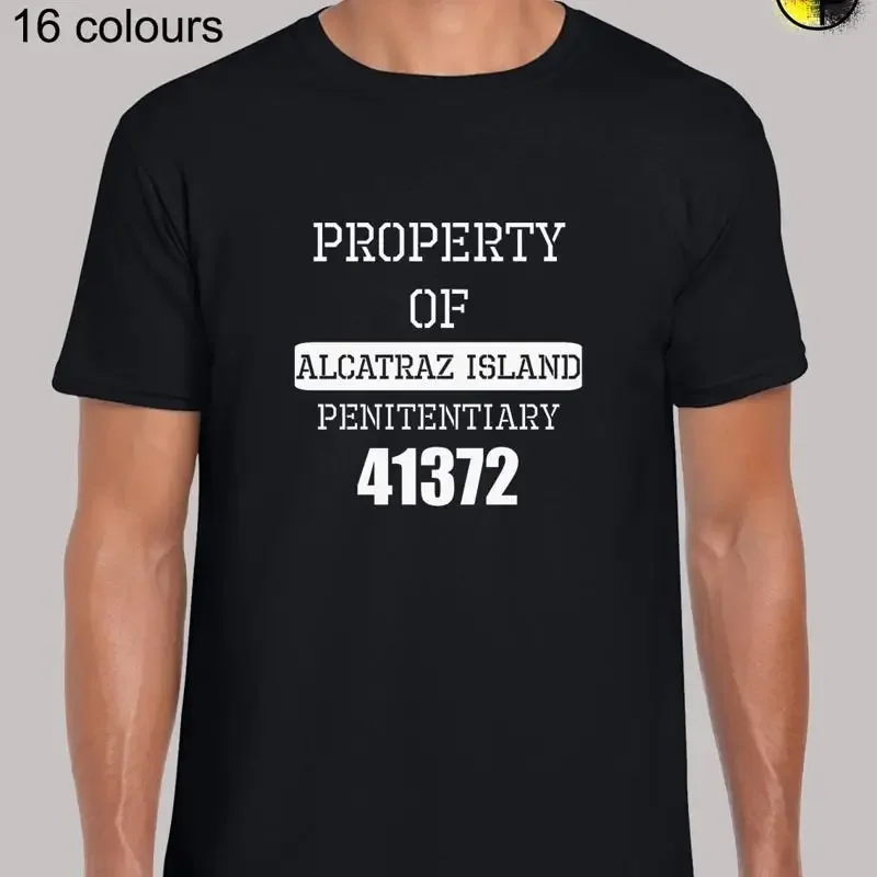 Property Of Alcatraz Cool Prison Jail Regular Fit T Shirt Top TShirt Tee for Men