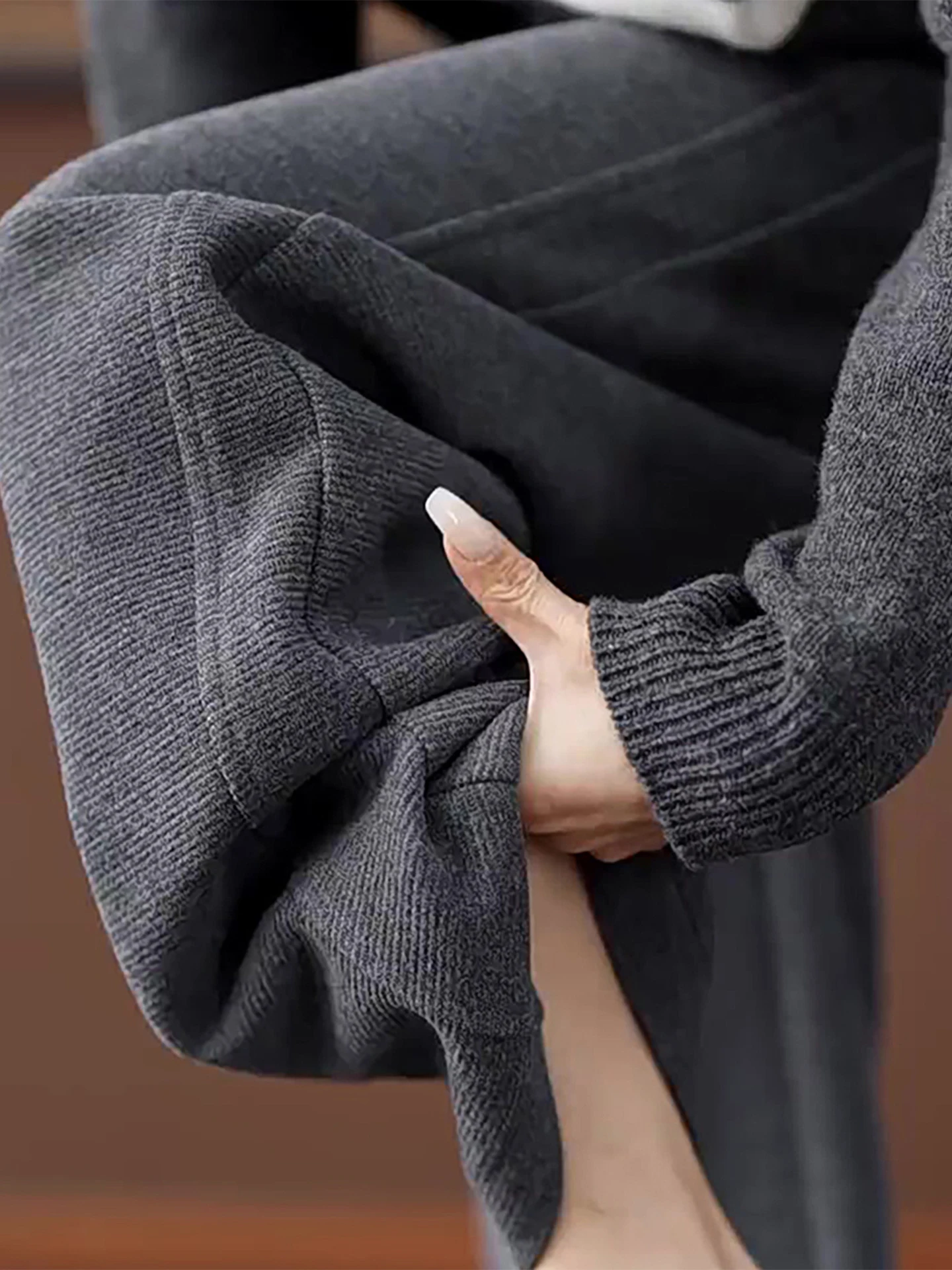 

Женские шерстяные брюки-бананы с высокой талией, свободного кроя, широкие, прямые, осенне-зимние, новые, для комфортного отдыха