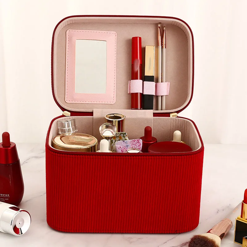 luxury-red-corduroy-makeup-bag-for-women-casual-travel-handbags-portable-large-capacity-cosmetic-storage-box-2026-new