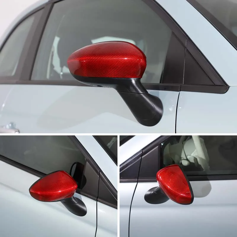 Untuk Fiat 500 2010-2025 Pintu Samping Mobil Rea Rview Penutup Kaca Spion Samping Aksesori Modifikasi Eksterior Mobil Serat Karbon