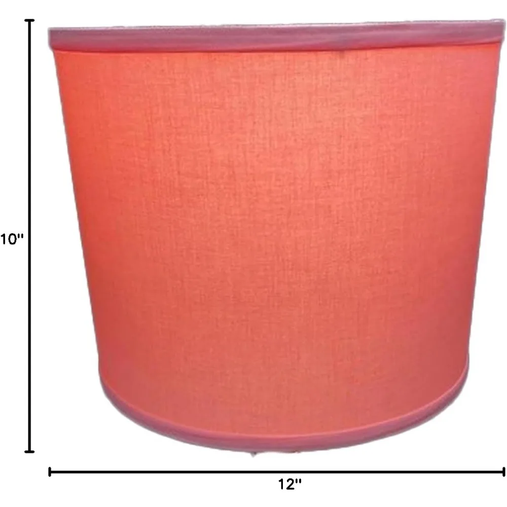 Linen Primrose Fabric Drum Lampshade with 12 Top Diameter, 12 Bottom Diameter, and 10 Height for Spider Attachment