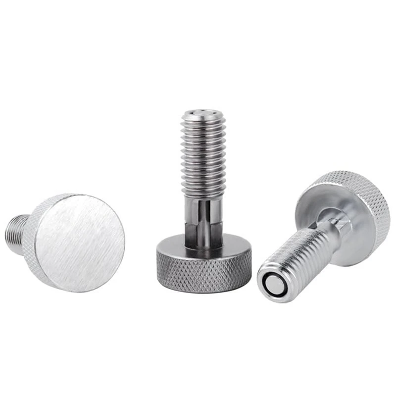 2Pcs Hand Retractable Spring Plunger, M16 Stainless Steel Quick Release Pin Lock Out Pin With Nut And Knurled Handle