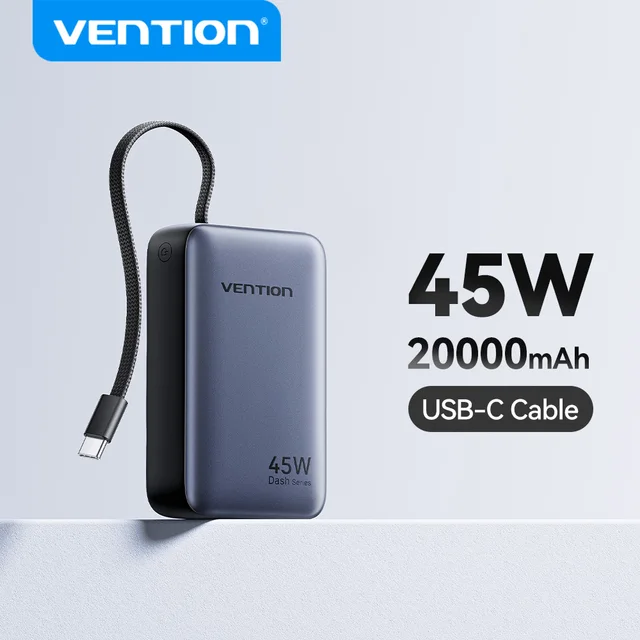 Vention 45W 20000mAh Power Bank Fast Charging Portable