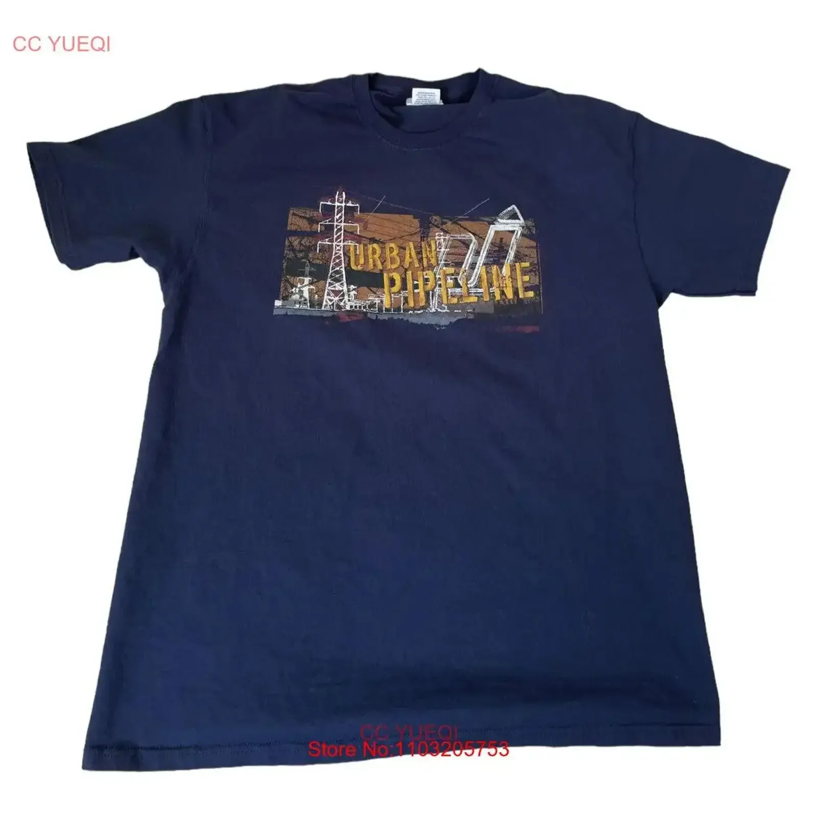 

Футболка Urban Pipeline, мужская, размер L, синяя, Spellout Skater Y2K, 2000-е годы, винтажная, с стираным рисунком, мягкая, универсальная, дышащая, растянутая