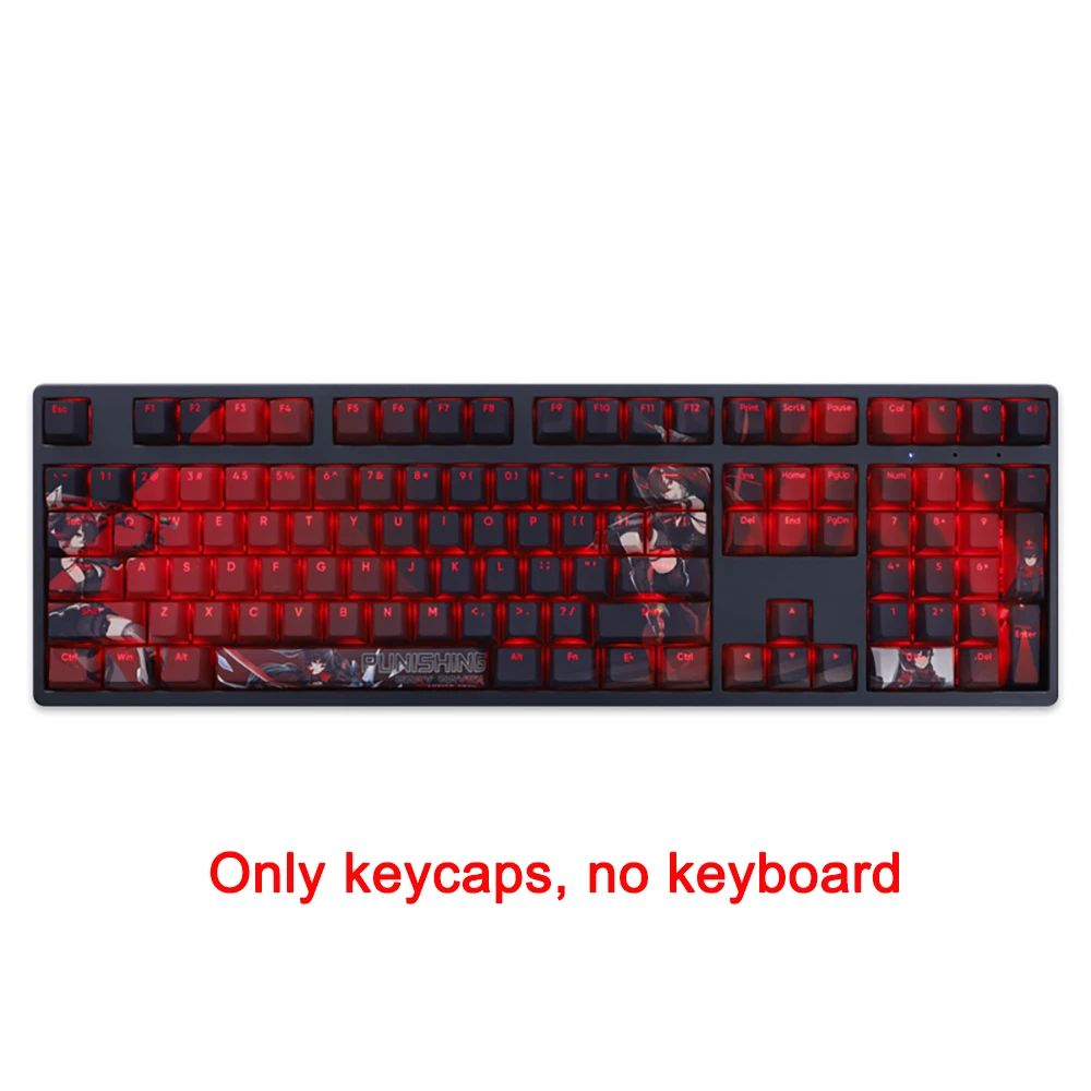 108 kunci/set Keycaps Lucia Transmission penutup PBT Dye Subbed Keycap Cherry kartun Anime Gaming tutup kunci untuk ANSI 61 87 104 108