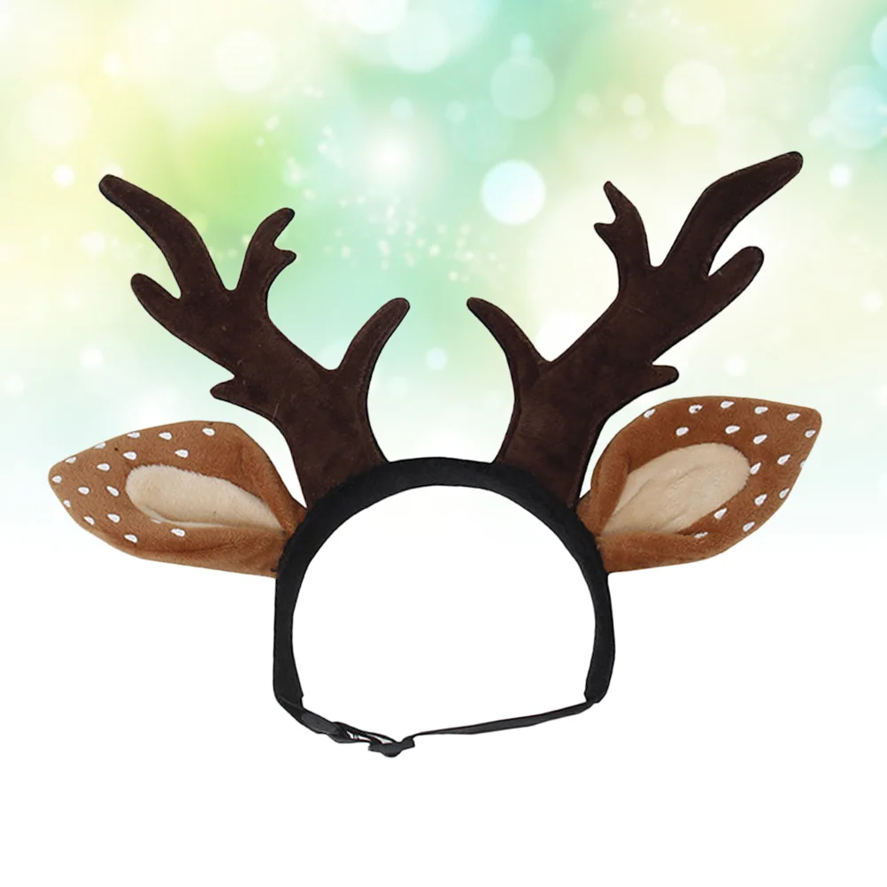 Christmas Cat Ornament Antler Headband Hair Hoops Hair Accessory for Pet Cat Kitten (Size S) headband for cat