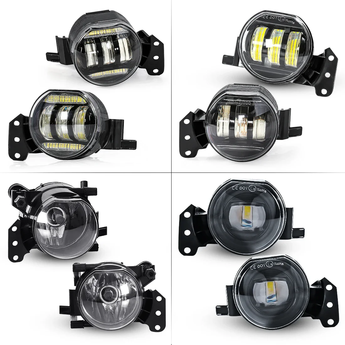 Car Fog Lamps For BMW E60 E90 E63 E46 323i 325i 525i DRL Front Bumper Headlight LED Lens Angel Eyes Halogen Auto Accessories 12V