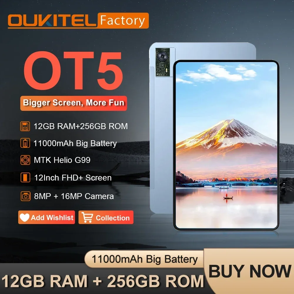 Глобальная версия планшета Oukitel OT5 11000 мАч 12 ГБ + 256 ГБ 12 Глобальная версия планшета Oukitel OT5 11000 мАч 12 ГБ + 256 ГБ 12