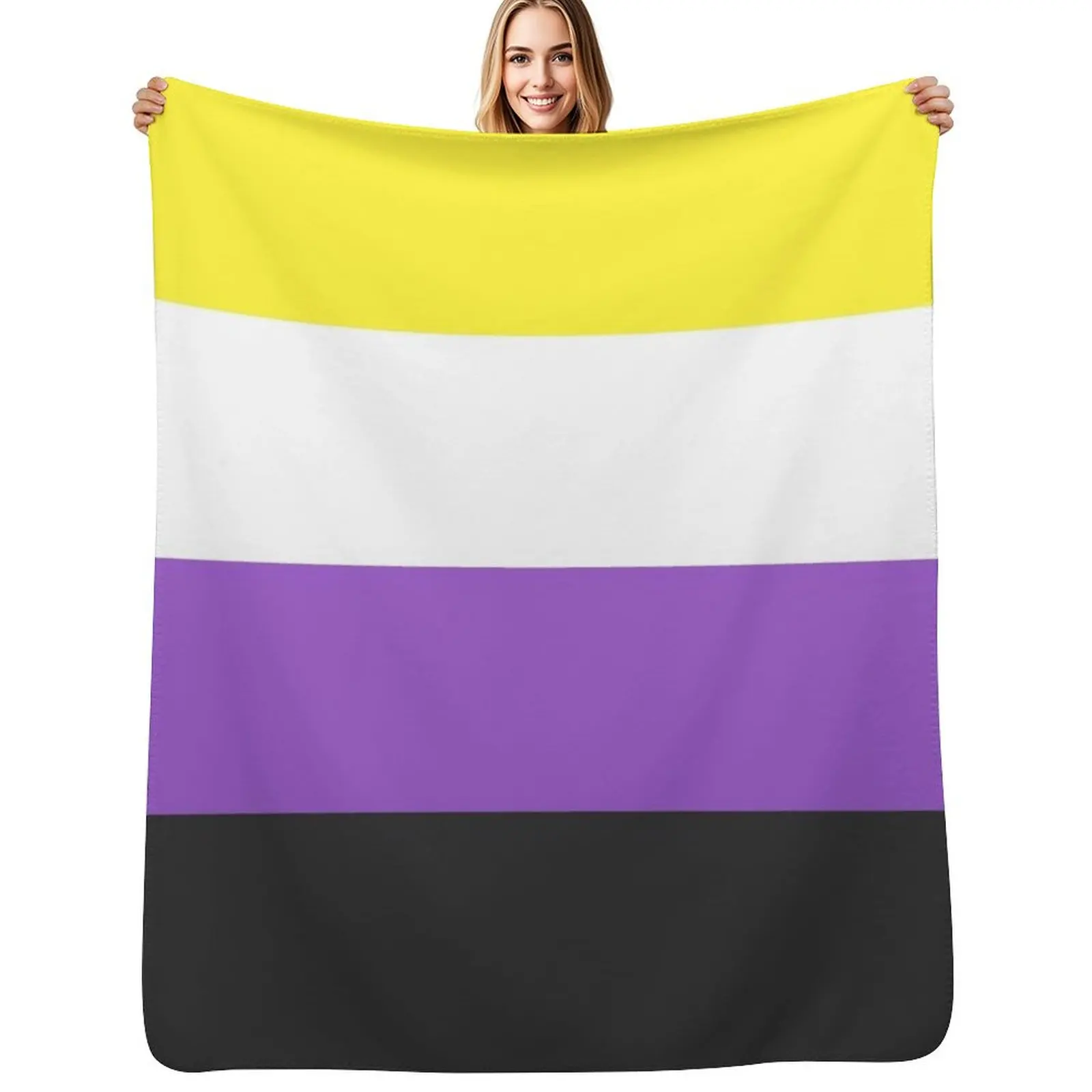 Seamless Repeating Non-Binary Pride Flag Pattern Throw Blanket Baby Plaid on the sofa Cute anime Blankets