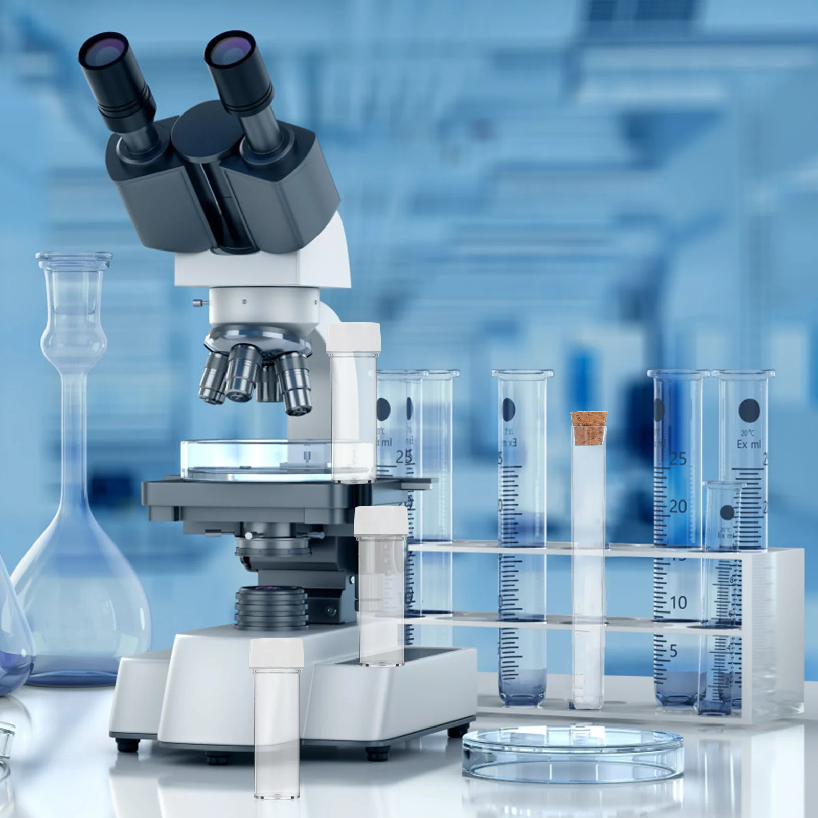 

50Pcs Clear Plastic Test Tubes with Caps for Easy Observation and Safe Storage Ideal for Laboratory Applications