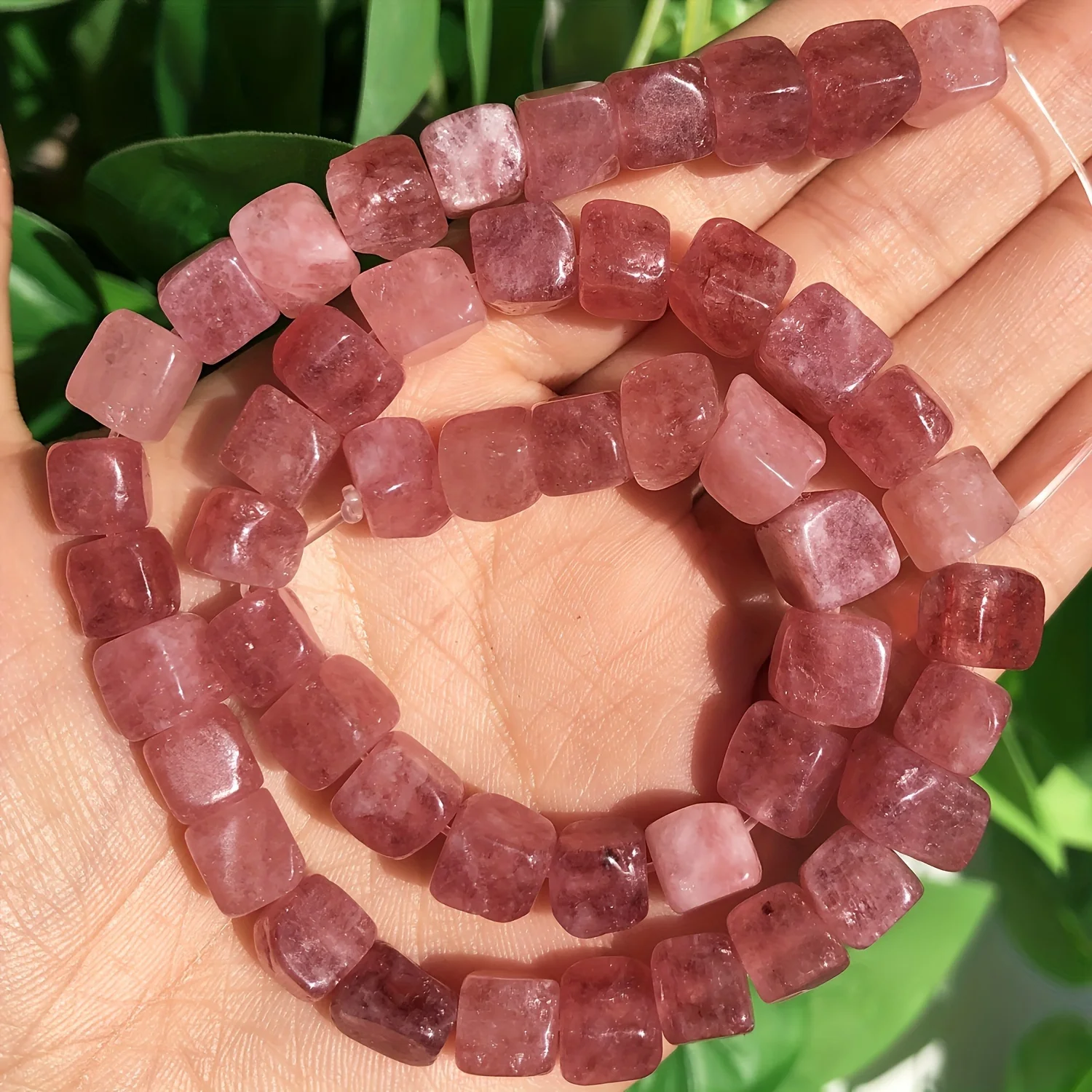 Natural Stone Square Loose Beads 48pcs 8mm Diy Spacer Bead For Jewelry Making Accessories