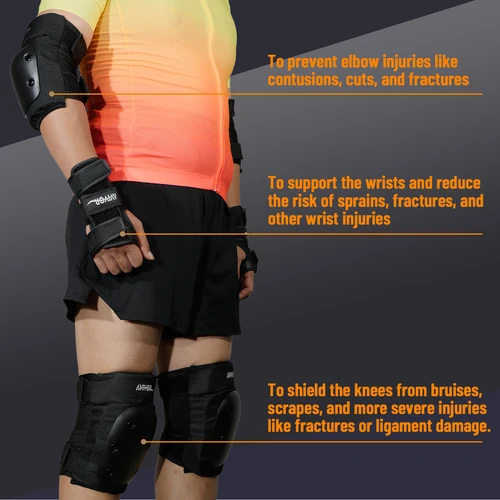 Imagen 2 del producto AVIVOR Rodilleras Coderas Juego de protectores de muñeca para patinaje en línea, patinaje, patín, patín en ruedas, paseo en BMX y patinaje en ruedas.