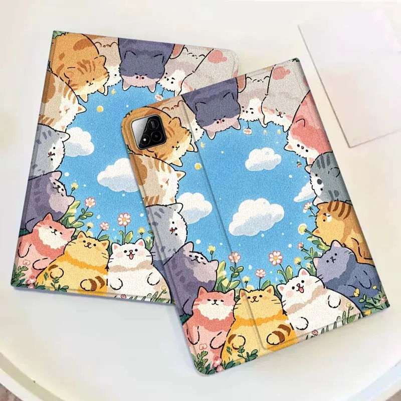 Cartoon Cute Cat Art For Xiaomi Redmi Mi Pad 4 5 6 6s 7 7s SE Pro 2 11 Plus Max 12.4 11 11.2 12.5 8.7 inch Tablet Case