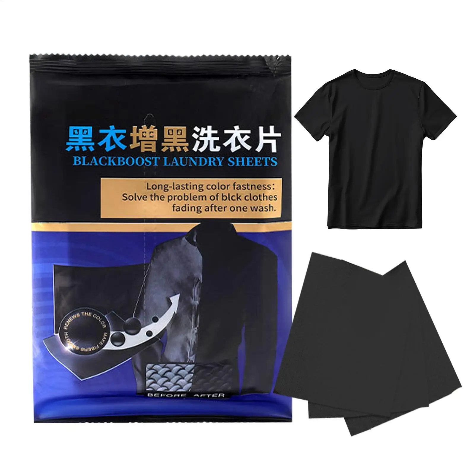50Pcs Clothing Brightening Sheets Laundry Black Color Enhancer Sheets Prevents Fading for Dark Black Fabrics Improving Color