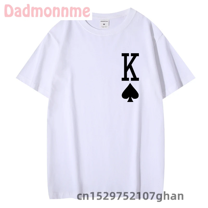 Funny Playing Card King Queen Print Goth Clothing Women T Shirt Aesthetics Graphic White Short Sleeve Polyester Women\'s T Shirt