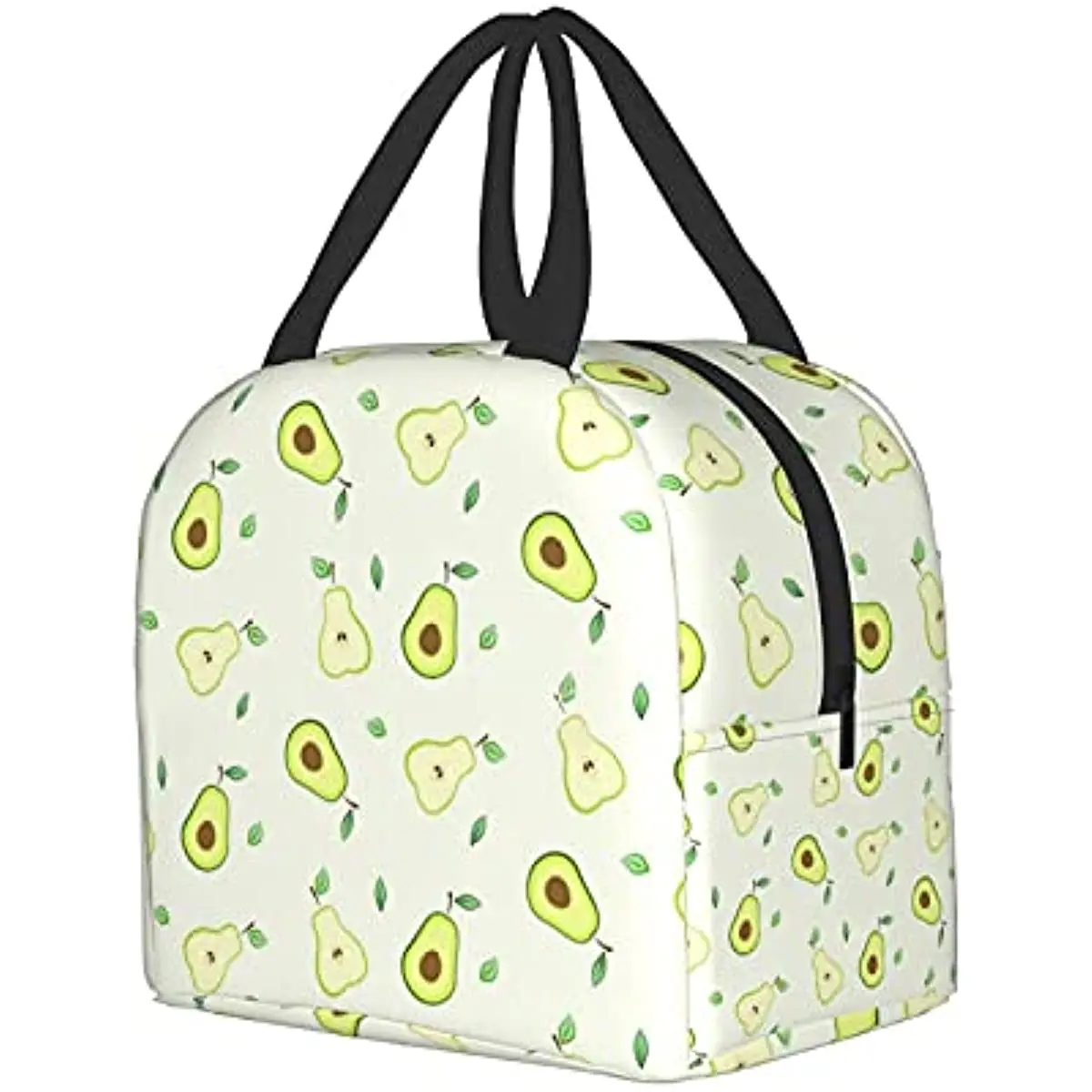 Fiambrera con aguacate para hombre y mujer, bolso de mano, contenedor de alimentos aislado