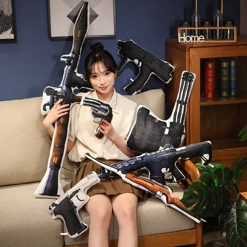 Hot Super Cool Realistische Gefüllte Gedruckt Schusswaffe Plüsch Spielzeug Weiche Lustige Lifeiliek Gewehr Scharfschützengewehr Spielzeug Spiel Requisiten Für Jungen