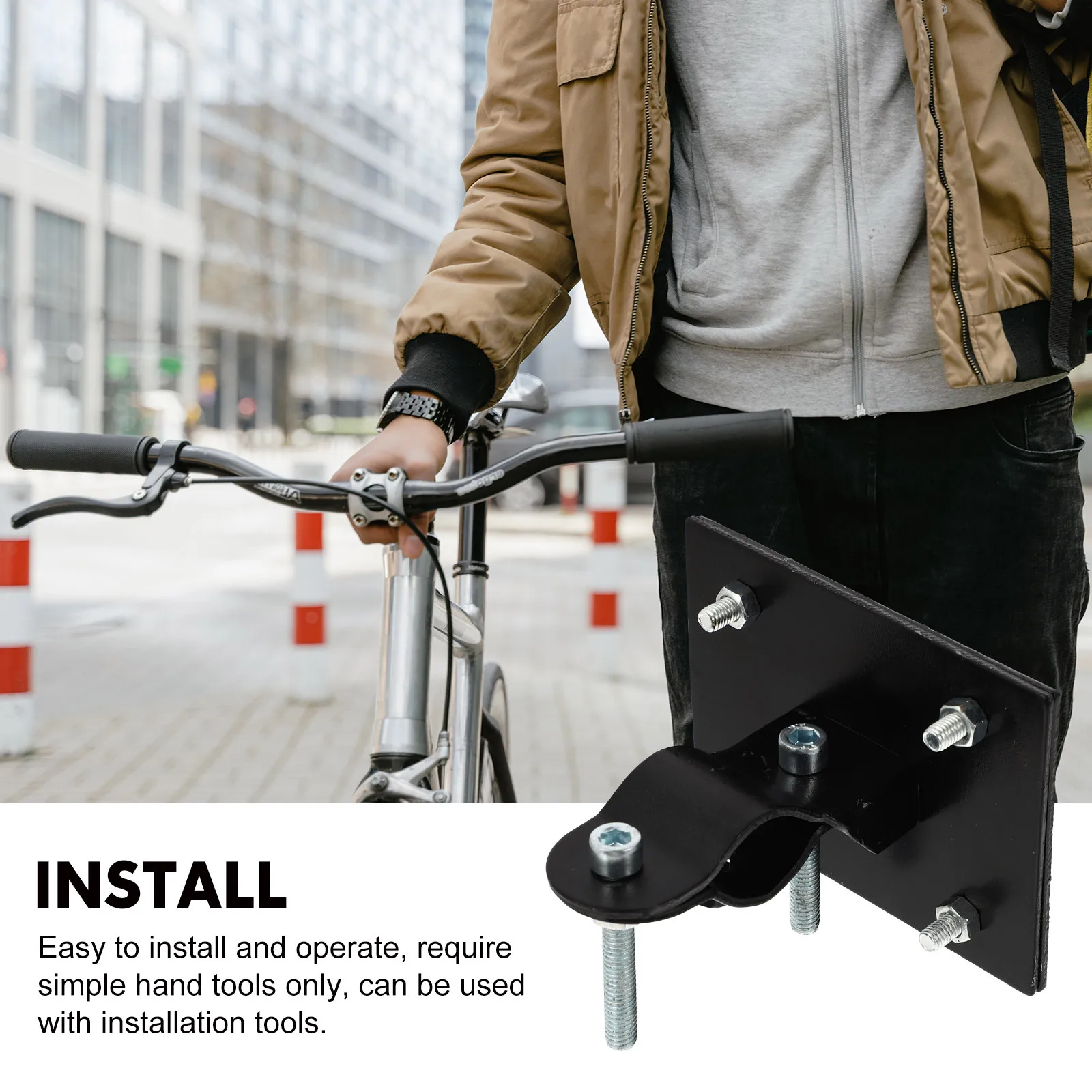

1Pcs Bike Front Basket Mounting Rack Sturdy Trustworthy Multi Functional Electric Bike Bracket Cycling Front Box Supporting Rack