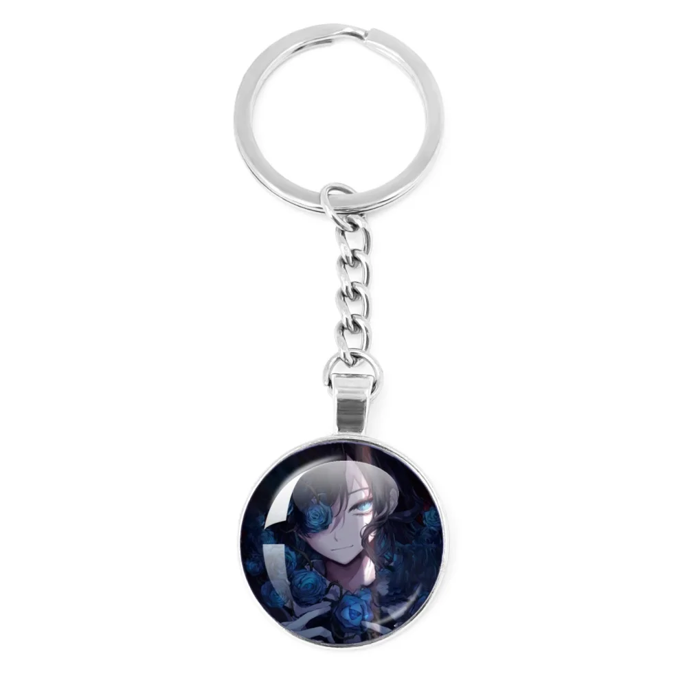 Ado Kyogen X Uta I Love Ado Accessories Glass Cabochon Pendant Metal Key Ring Fans Jewelry Decor Friends Gifts