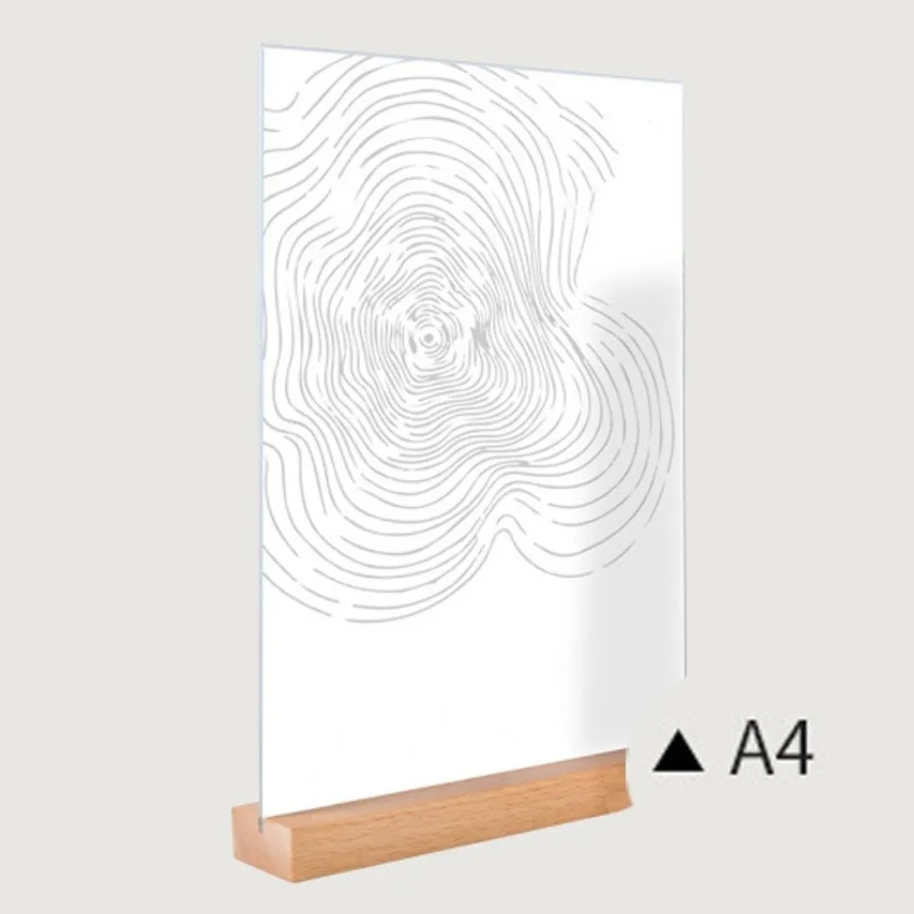 Slant/straight Groove Menu Paper Display Stand Highly Transparent 2 Uses Menu Sign Holder Reusable Waterproof