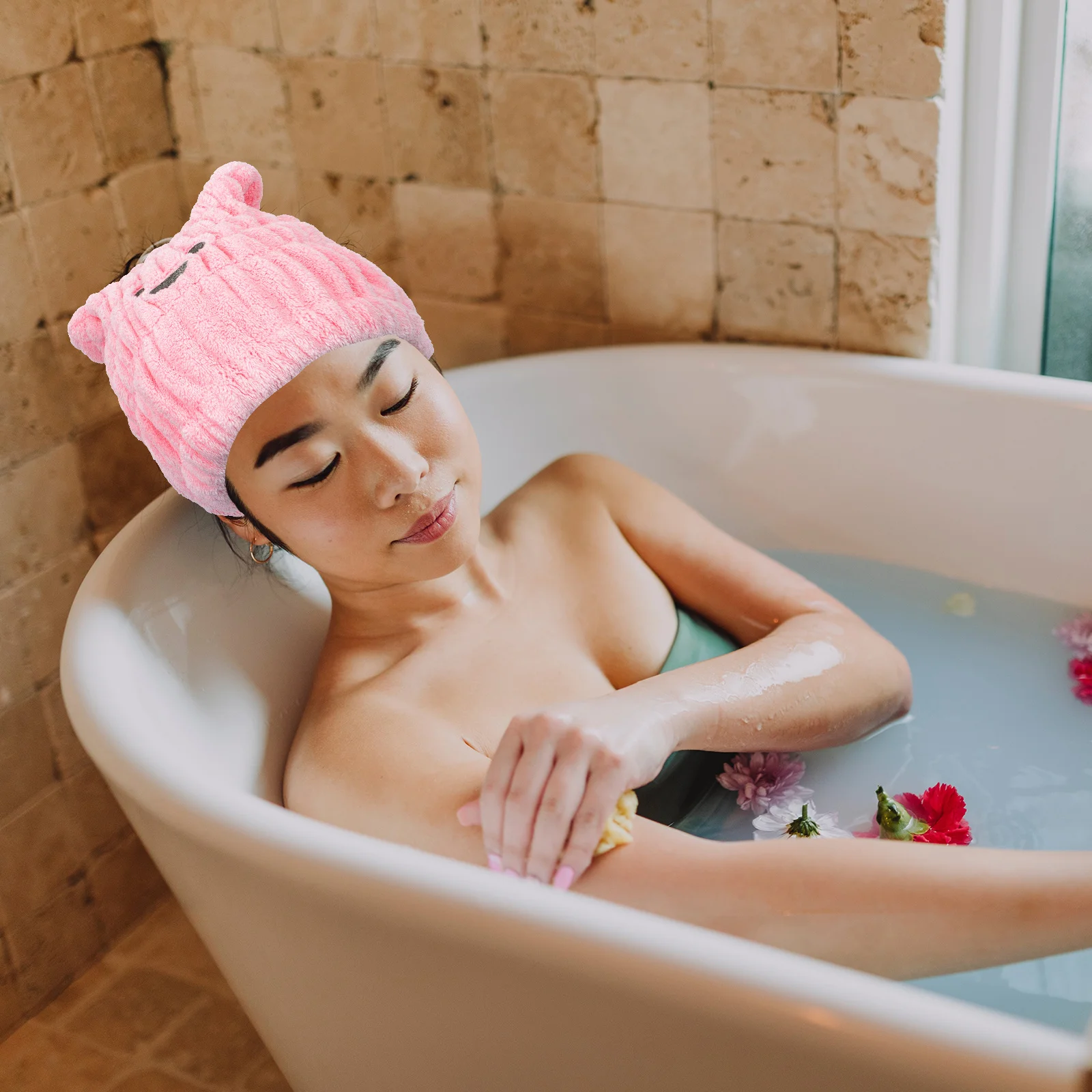 

2Pcs Premium Hair Drying Hats Stylish Cartoon Bath Caps for Fast Absorption Comfortable Fit Travel Friendly Shower Hats