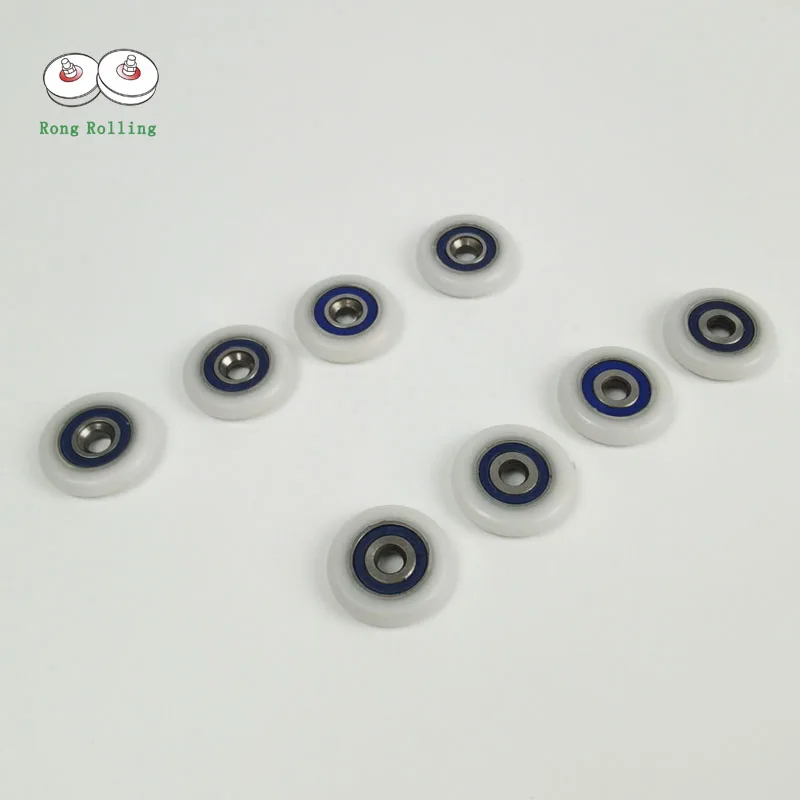 ประตูห้องน้ํา runner เลื่อนประตูห้องอาบน้ําลูกกลิ้ง/ล้อ/runner เส้นผ่านศูนย์กลางภายนอก 19 มม./20 มม./22 มม./23 มม./25 มม./27 มม.แบริ่ง bore 5 มม.