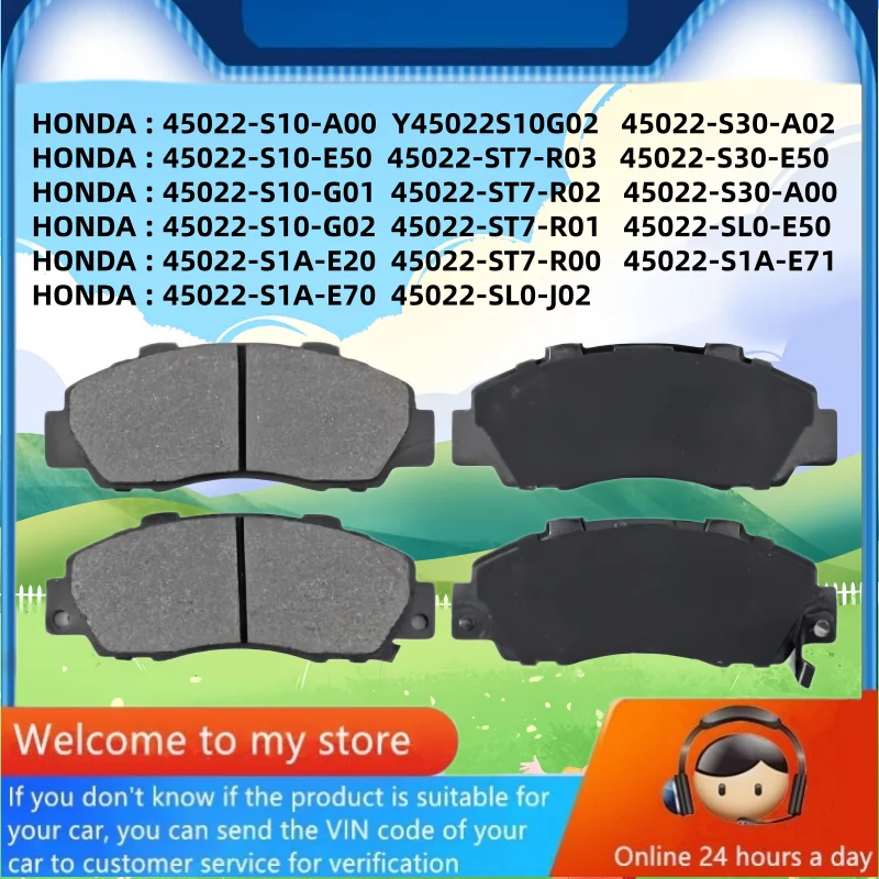 Pastillas de Freno Delanteras para Honda CR-V(RD)HR-V(GH)ODYSSEY(RA1 RA3)Legend(KA7(KA9))Prelude(IV)Civic(EK9 EK MA MB)ACCORD(CG) / Repuestos de Auto