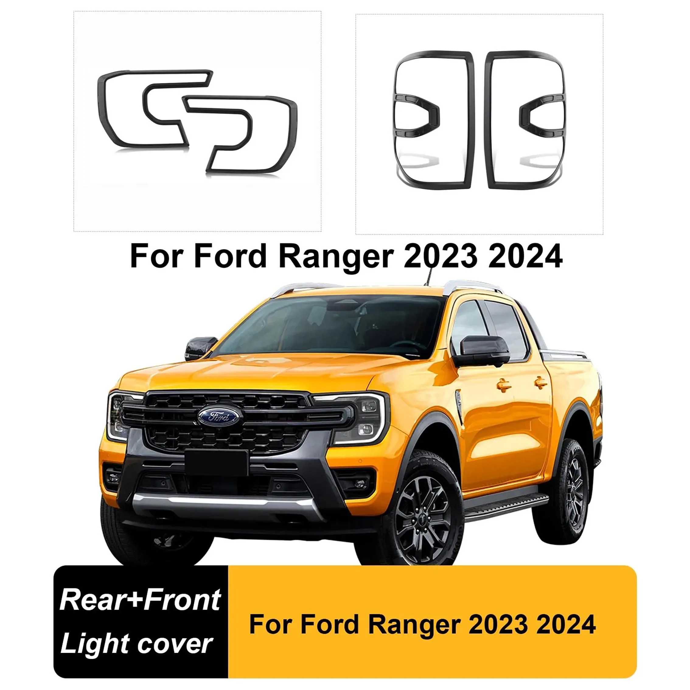 Head Light Cover Tail Lights Cover Guard Trim For Ford Ranger 2022 2023 2024 Wildtrak Sport XLT XLS Nex Gen Accessories