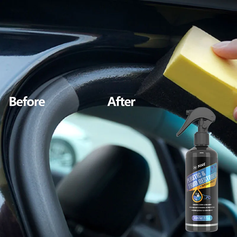 Car Plastic Rubber Restorer Refresh Coating Hyddrophobic Agent AIVC 50ml Back To Black Gloss Detailing Car Cleaning Wash Product