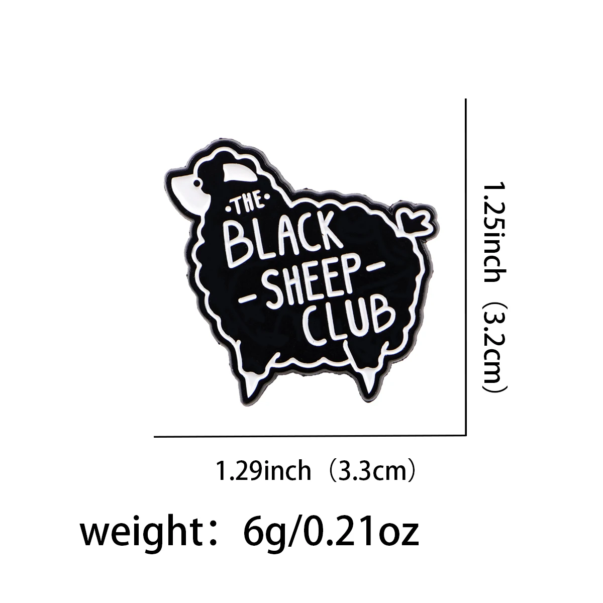 Cartoon Black Sheep Enamel Pin Badges for Women Backpack Hat Lapel Cosplay Accessories Gifts Toys Brooches CLUB - view 2