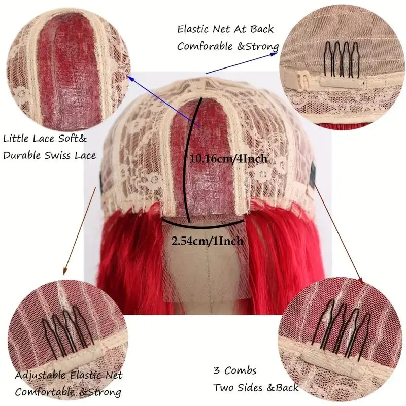 باروكة صناعية مع فراق مركزي، تجعيدات طويلة، عصرية وكثافة، خفيفة الوزن ومسامية، غطاء رأس كامل. #5