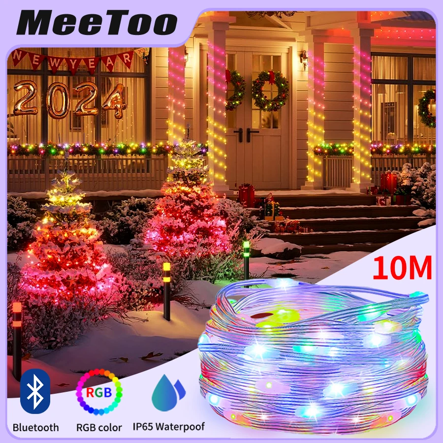 Led Fairy Light Strip Christmas Lights Smart Bluetooth USB Music Festoon Street Garland Wedding Birthday Party Decor for Home