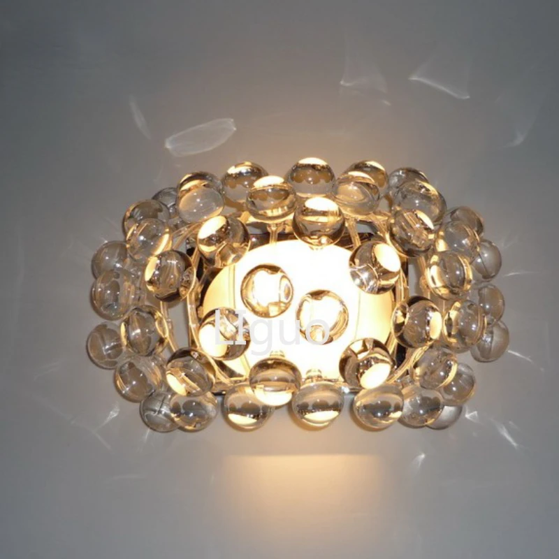 Imagem -05 - Simples Ion Acrílico Moderno Lâmpada de Parede Grânulo de Cristal Quarto Zeus Suor Cabochão Sconces Clear Amber