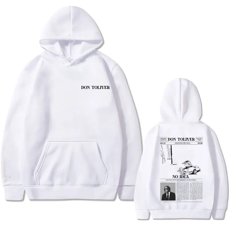 Rapper Don Toliver Heaven or Hell No Idea Album Graphic Hoodie Male Hip Hop Oversized Streetwear Male Fashion Vintage Pullover