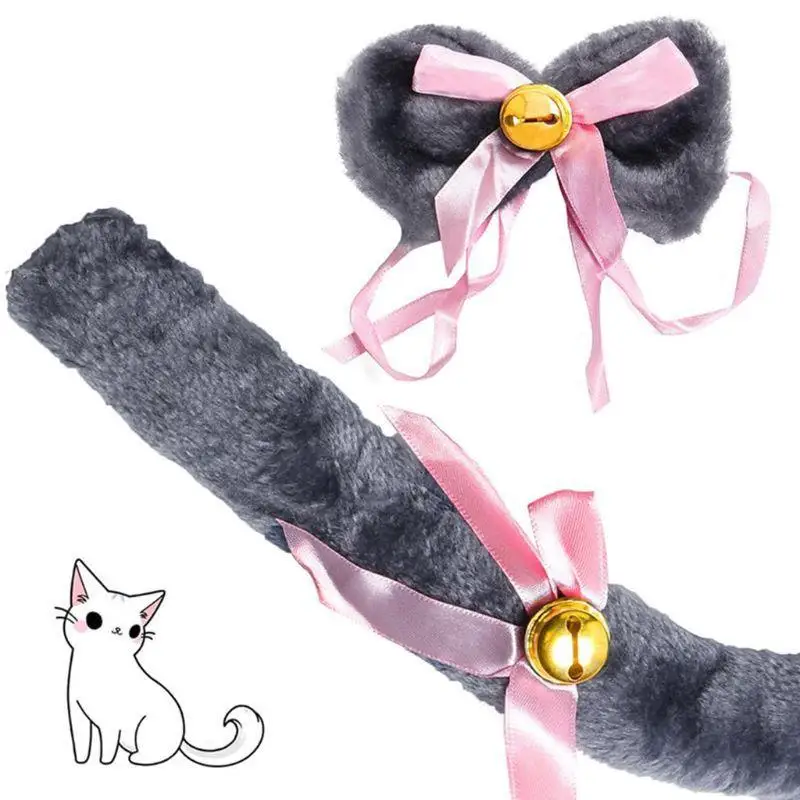 K3NF 5 Chiếc Đáng Yêu Cho Mèo Mũ Bộ Móng Vuốt Găng Tay Cổ Đuôi Bé Gái Anime Trang Phục Hóa Trang Sang Trọng Lông Xù đầm Dự