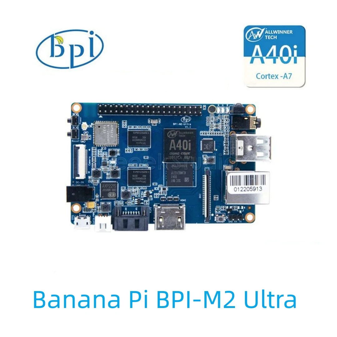 Banana Pi BPI-M2 Ultra Allwinner A40i Quad Core 2GB DDR3 8GB eMMC With Onboard WiFi BT4.0 Support SATA MIPI DSI CSI Single Board